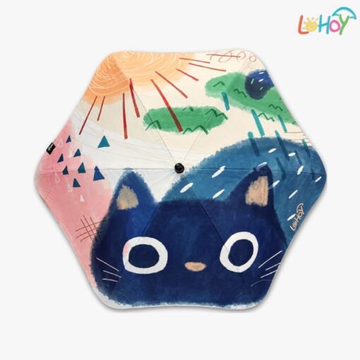 LOHOY童趣圓夢傘 兒童圓角雨傘-小喵咪